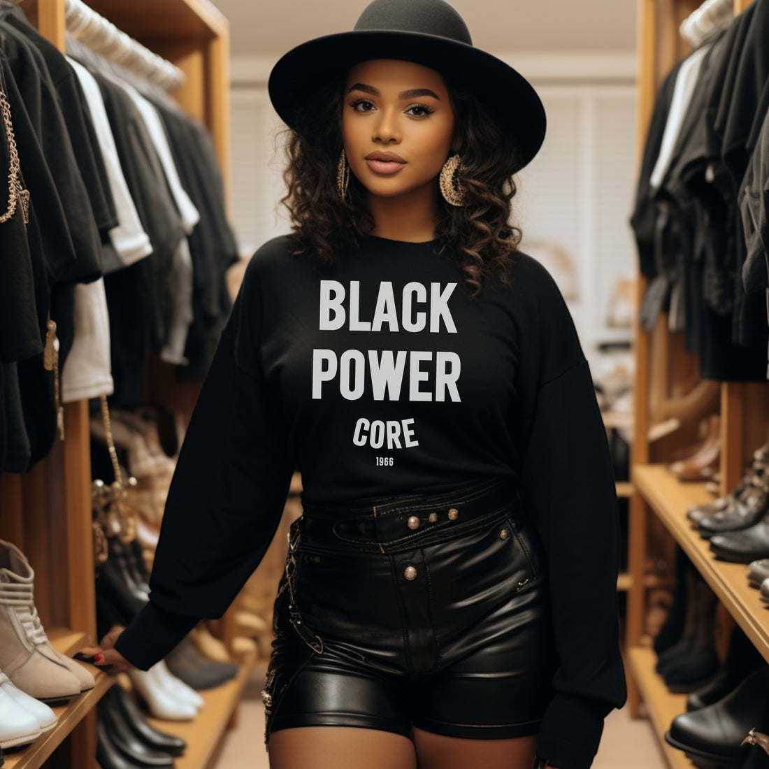 Black Power Black Crewneck Sweatshirt