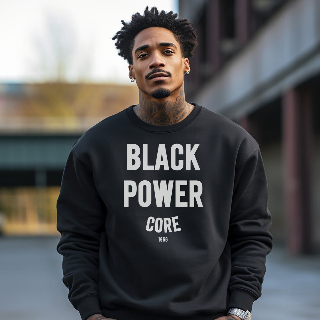 Black Power Black Crewneck Sweatshirt